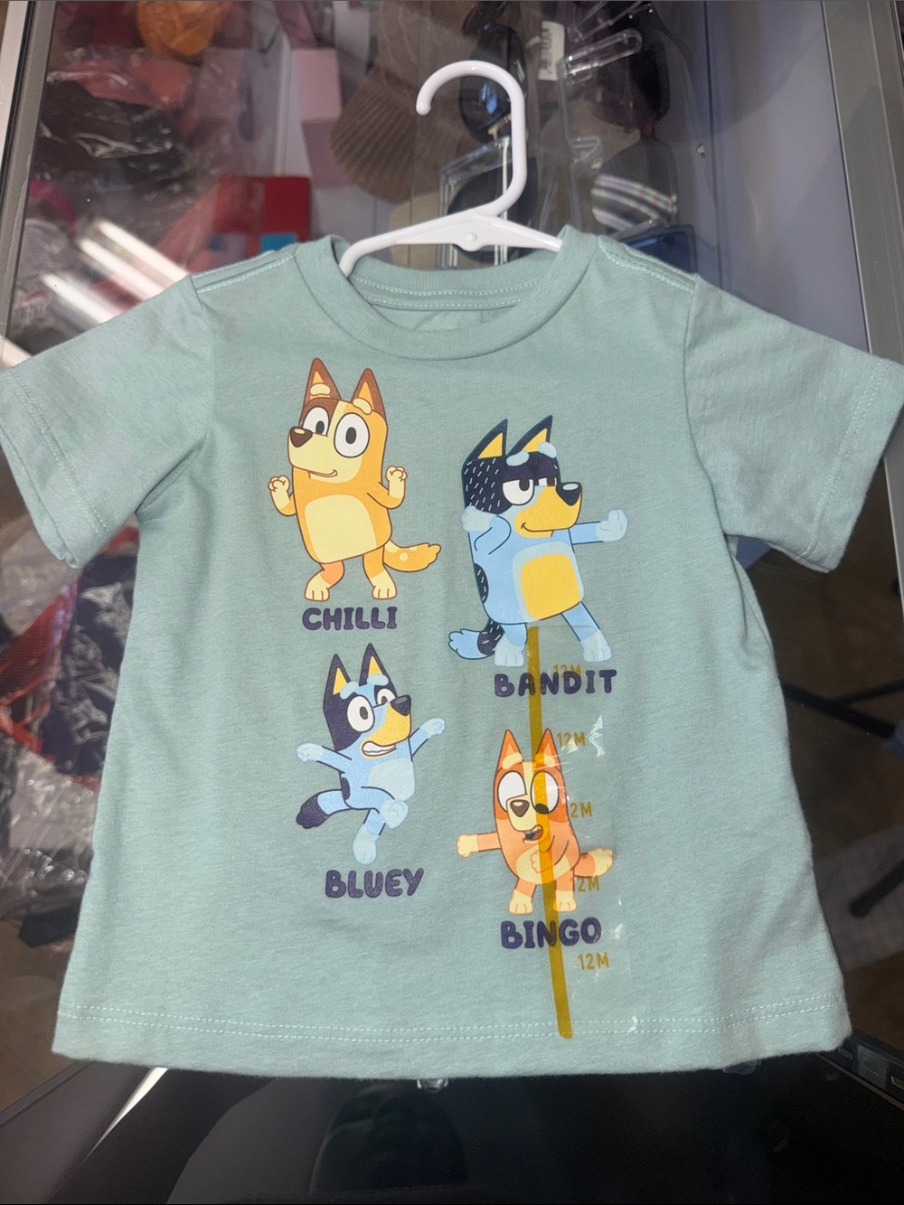 Kids' Bluey Character Graphic Tee - Light Mint Green